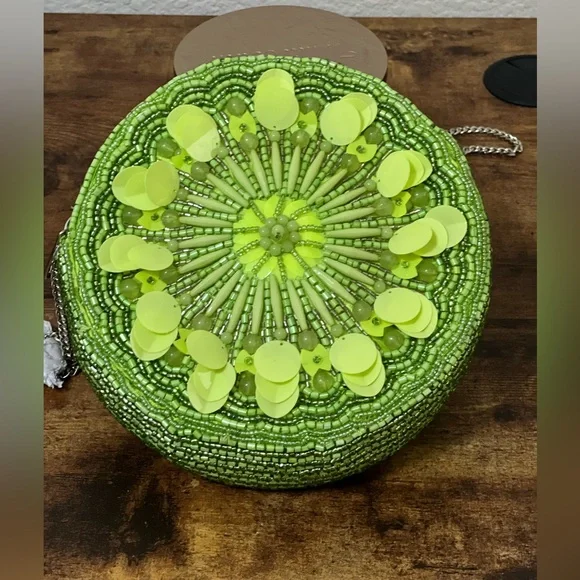 Lime Time! Viral Beaded Lime Round Crossbody - Picture 2 of 10